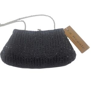 Vintage La Regale Black Sparkly Evening Bag